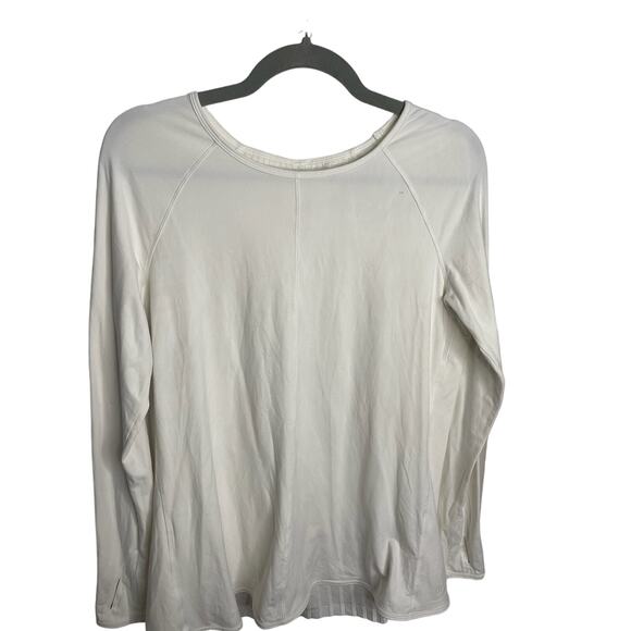 Lululemon Swiftly Tech Long Sleeve Shirt Round Neck White Solid Size 8 - Picture 1 of 7